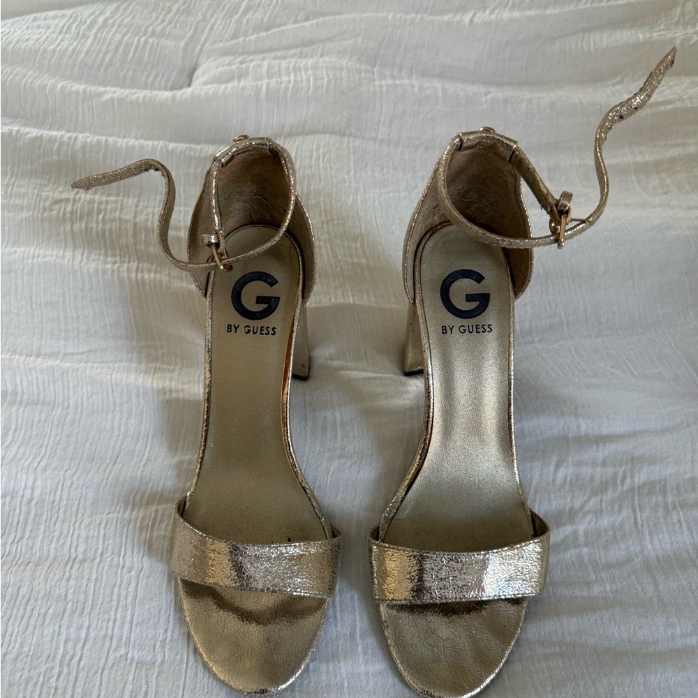 G by Guess Shimmering Gold Heels